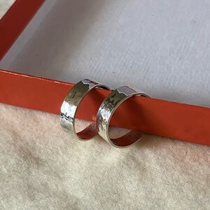 James Avery Hammered SS hammered hoop earrings